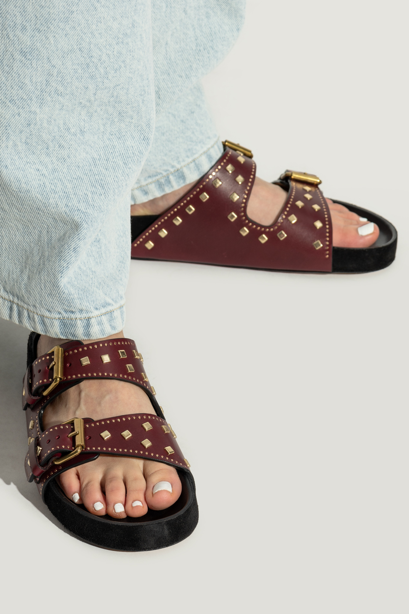 サンダル・ミュール Isabel Marant SS25 LENNYO (SD0118FA C1B04S01BK) Lennyo sandals Woman faded black-silver | ISABEL MARANT
